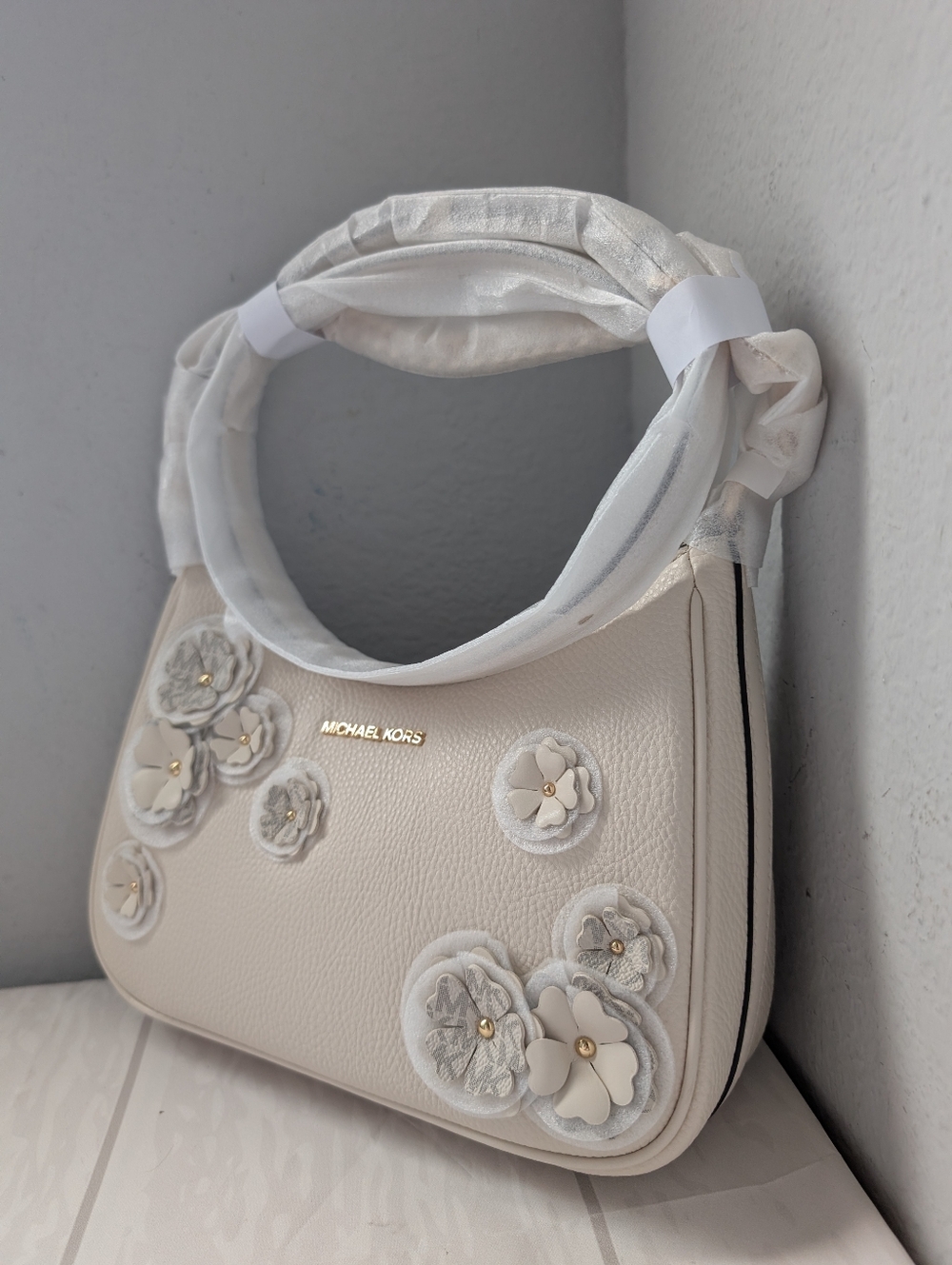 NWT Michael Kors Jet Set Travel Large Embellished Convertible Pochette - Picture 2 of 4